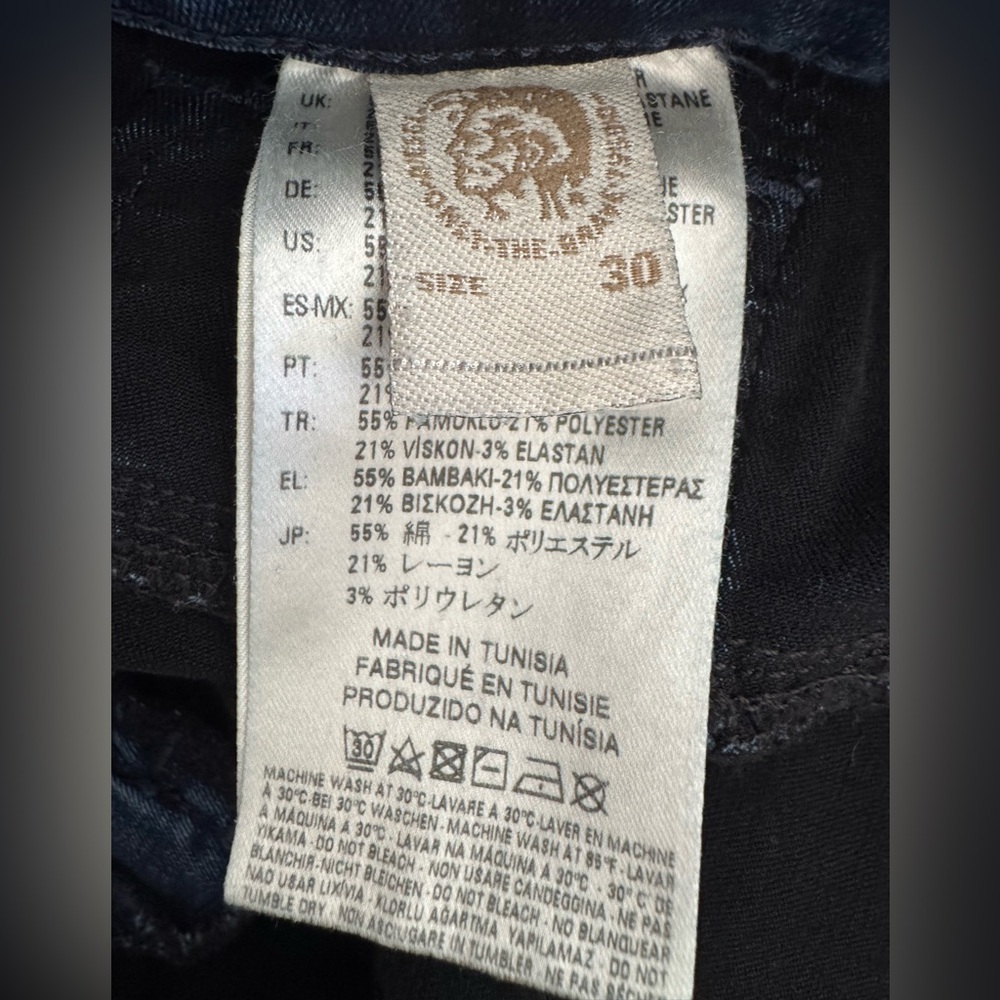 Diesel Livier Super Slim Jegging Low Waist Jeans Dark Wash W30 L34 Stretch - Picture 10 of 12